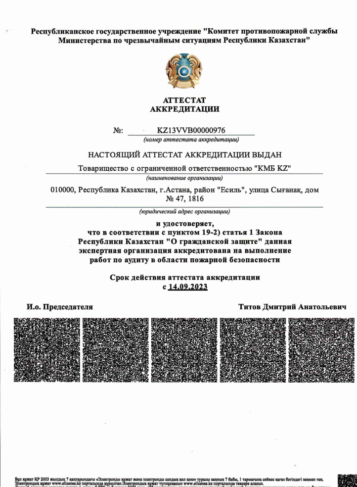 Аттестат аккредитации — пожарный аудит
